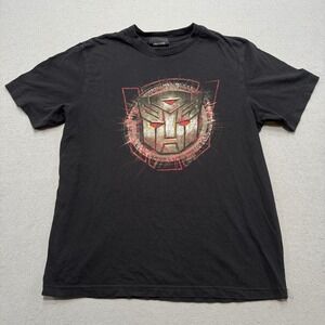 Y2K Transformers T-Shirt Men's Medium Black Autobot Movie Merch Cotton 2Kuhl